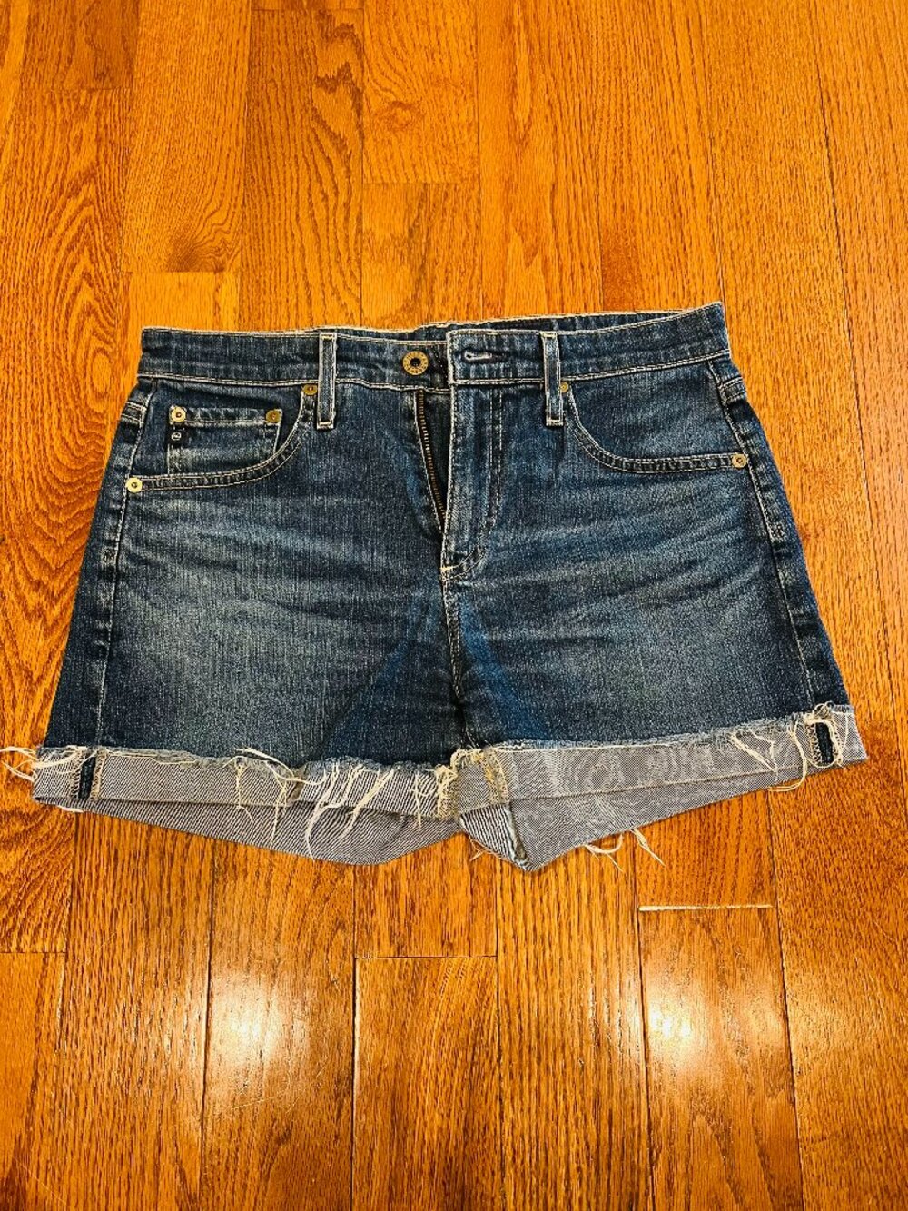 AG Adriano Goldschmied The Hailey Ex Boyfriend Roll-up Short Jeans 29 R